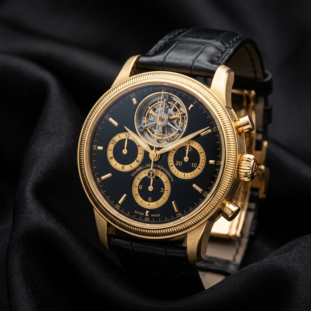 Exquisite Luxury Mechanical Skeleton Chronograph Watch